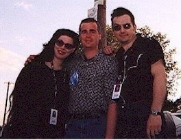 Rich Fisher with Dave Vanian and Patricia Morrison of The Damned in 2003